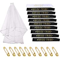 SUNPAT Set de marcos de Novia- 1 faja de novia y 9 fajas de novia- 1 velo de novia nupcial y 10 alfileres dorados de…
